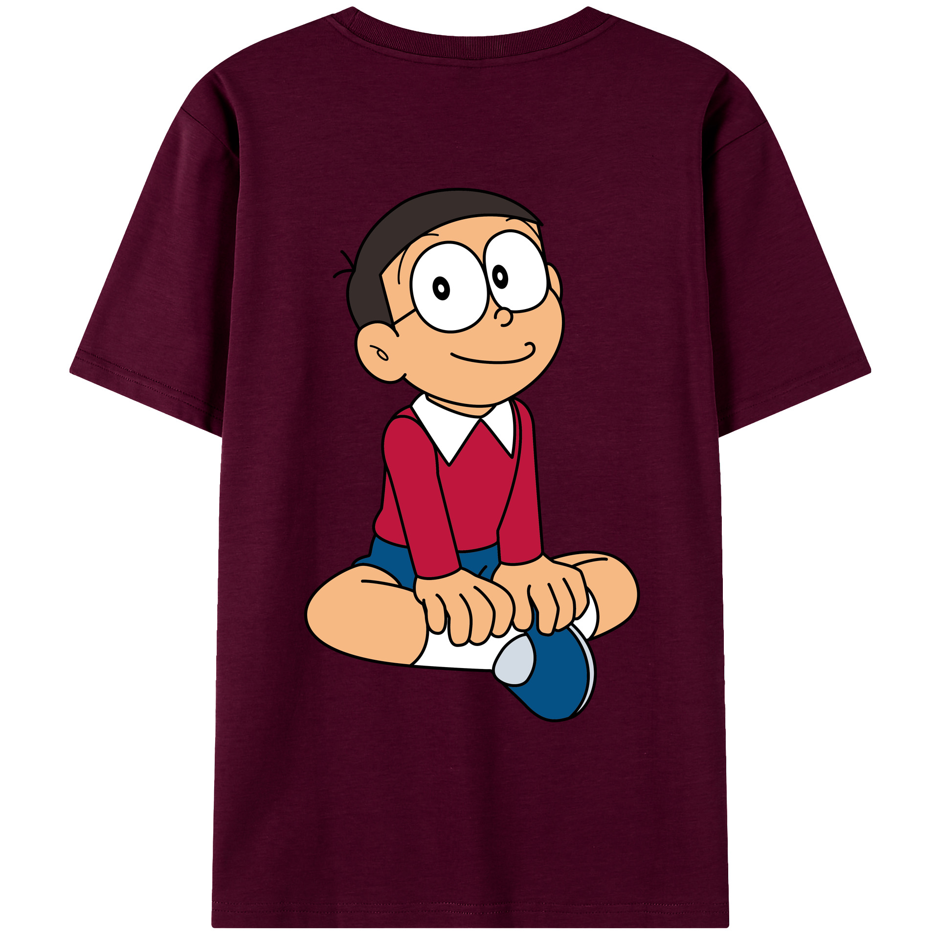 （画像用） ドラえもん 野比 のび太 Doraemon Nobita Nobi レディース半袖Tシャツ(バックプリント)